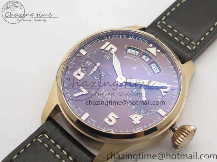 MIROTIME 0226 Popular Big Pilot Real PR IW502706 RG YLF 1:1 Best Edition Brown Dial On Calfskin Strap A 7223